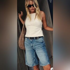 We The Free Cruisin’ Wide Crop Blue Denim